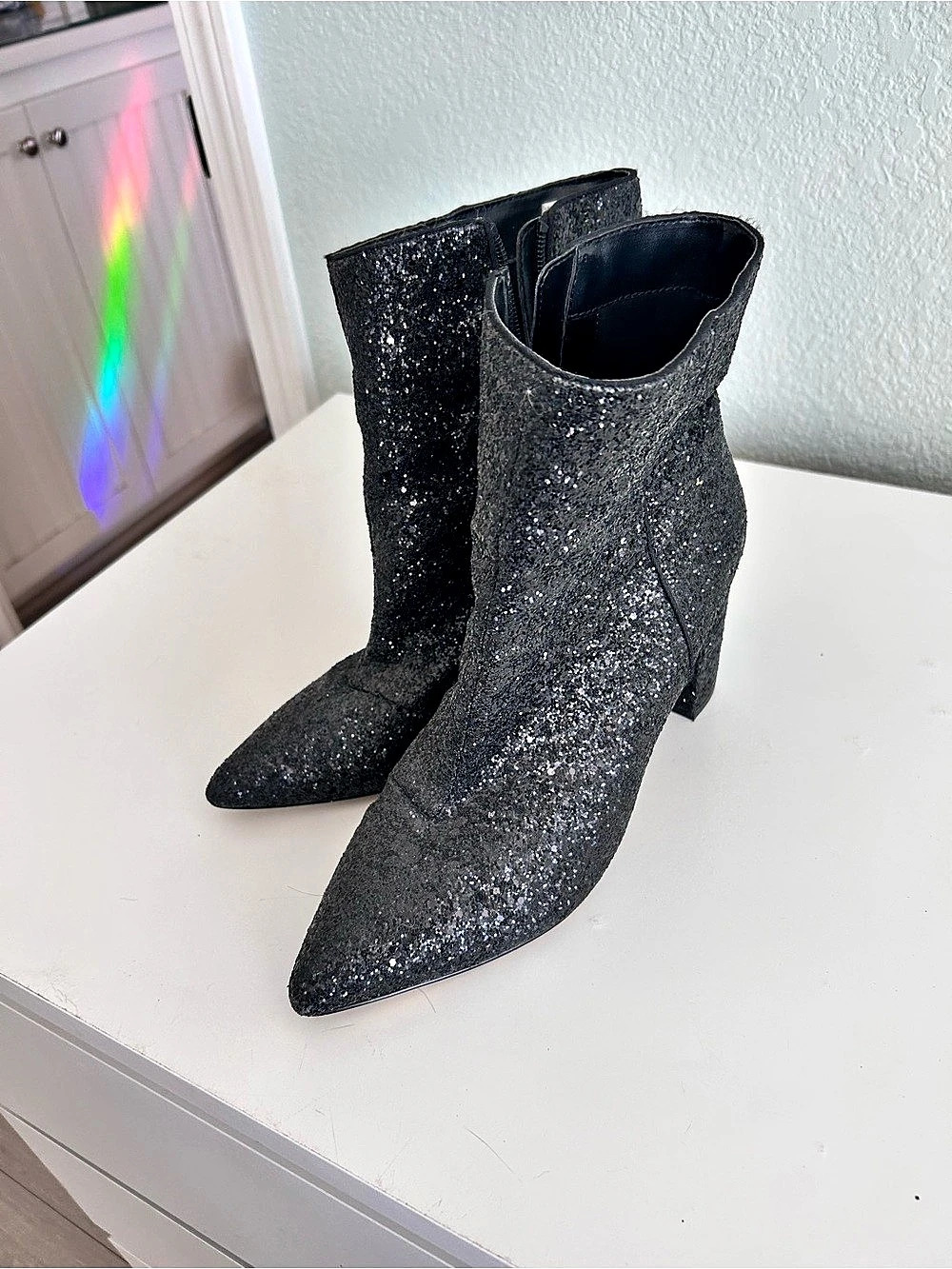Abound Glitter Pointed-Toe Heeled Booties
